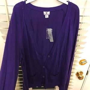 Purple Button Up Cardigan